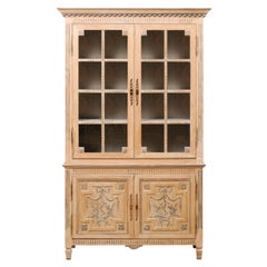 French 7.25 Ft Tall Buffet à Deux-Corps w/ Nice Trim & Neoclassical Influences
