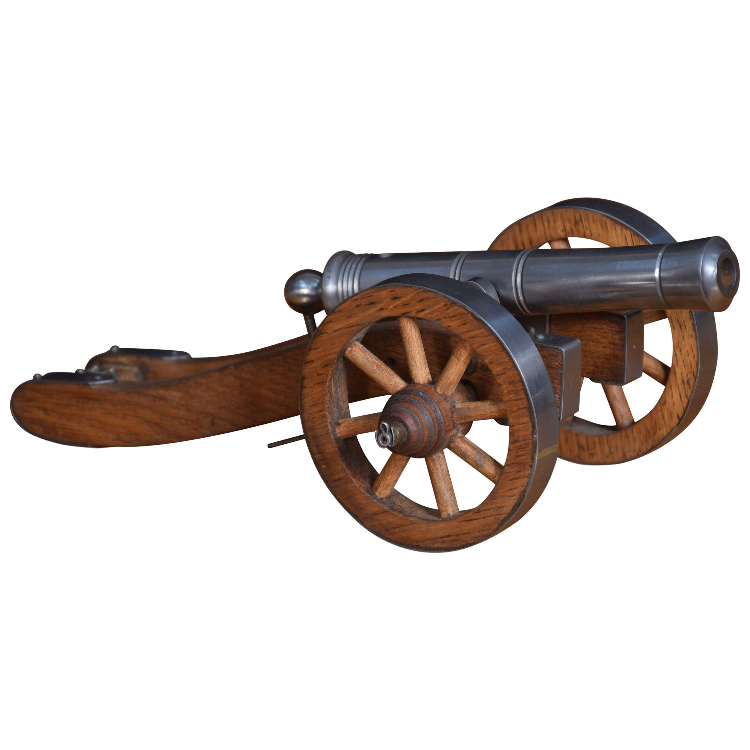 Antique Pair of Brass and Steel Signal Cannons, 19th Century For Sale