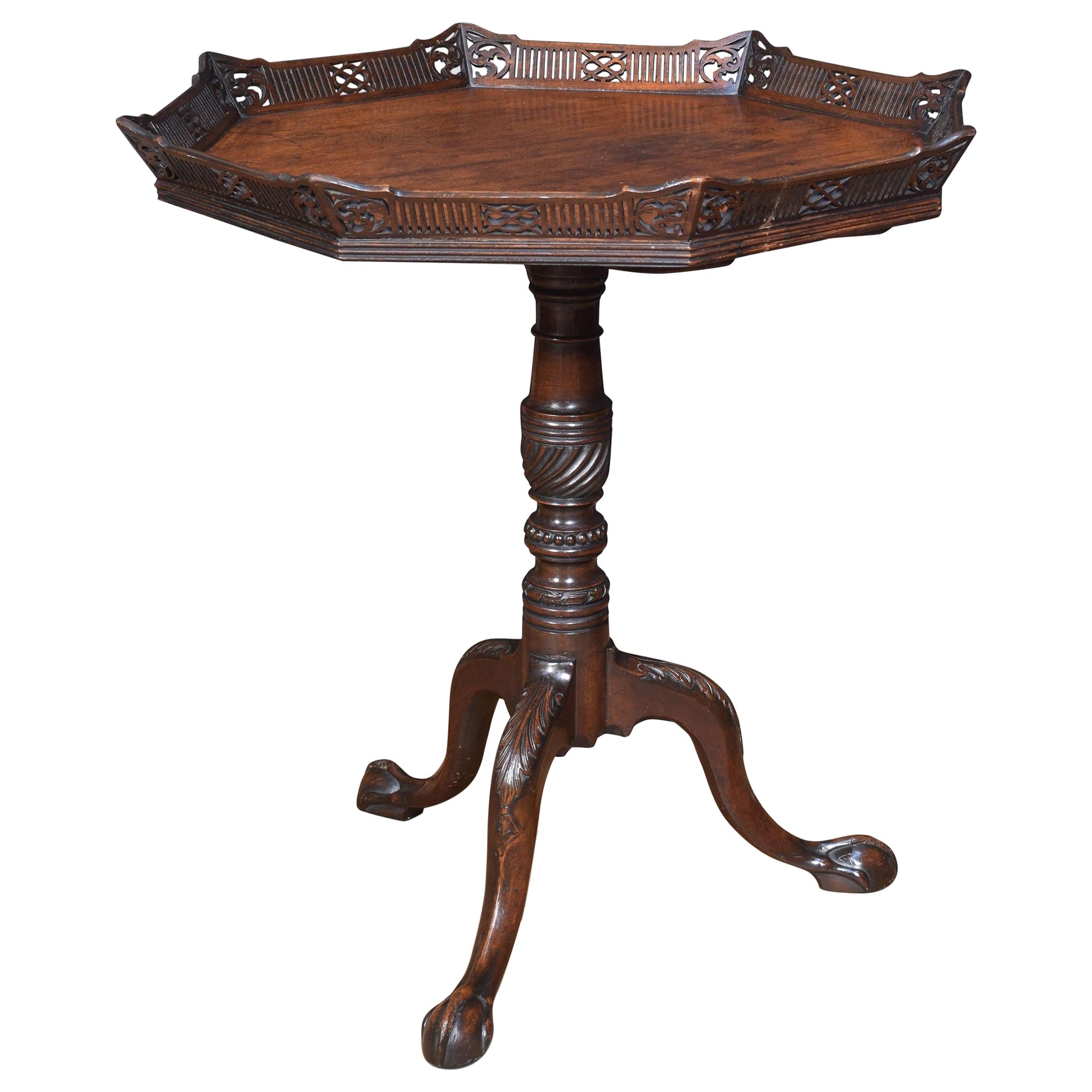 Chippendale Revival Mahogany Silver Table