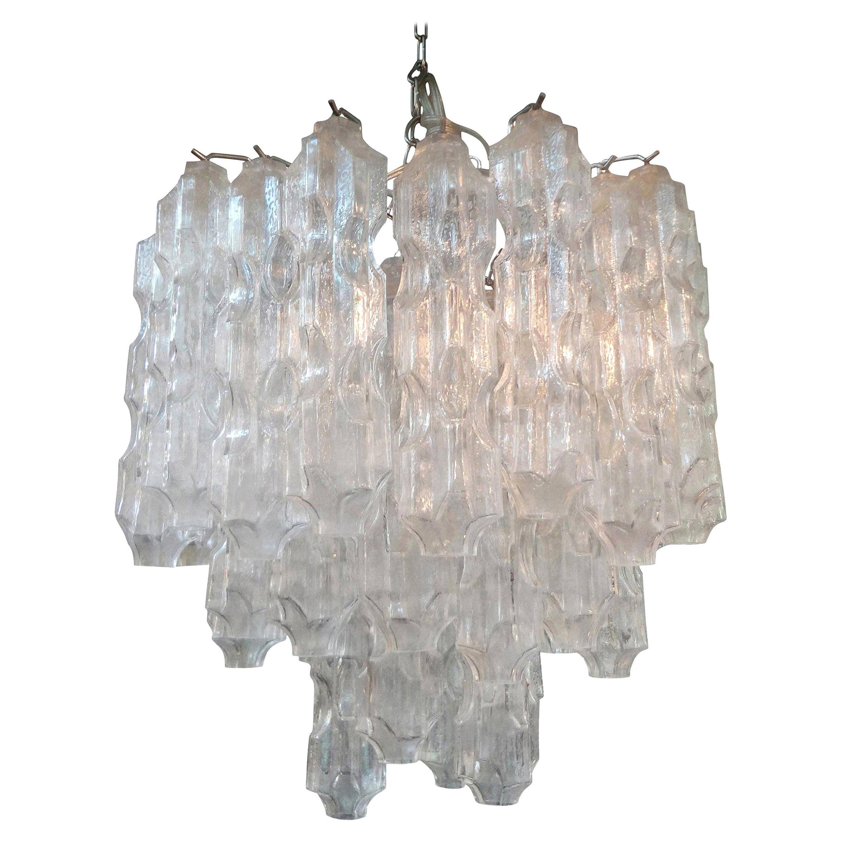 Midcentury Murano Chandelier Attributed to Toni Zuccheri for Venini For Sale