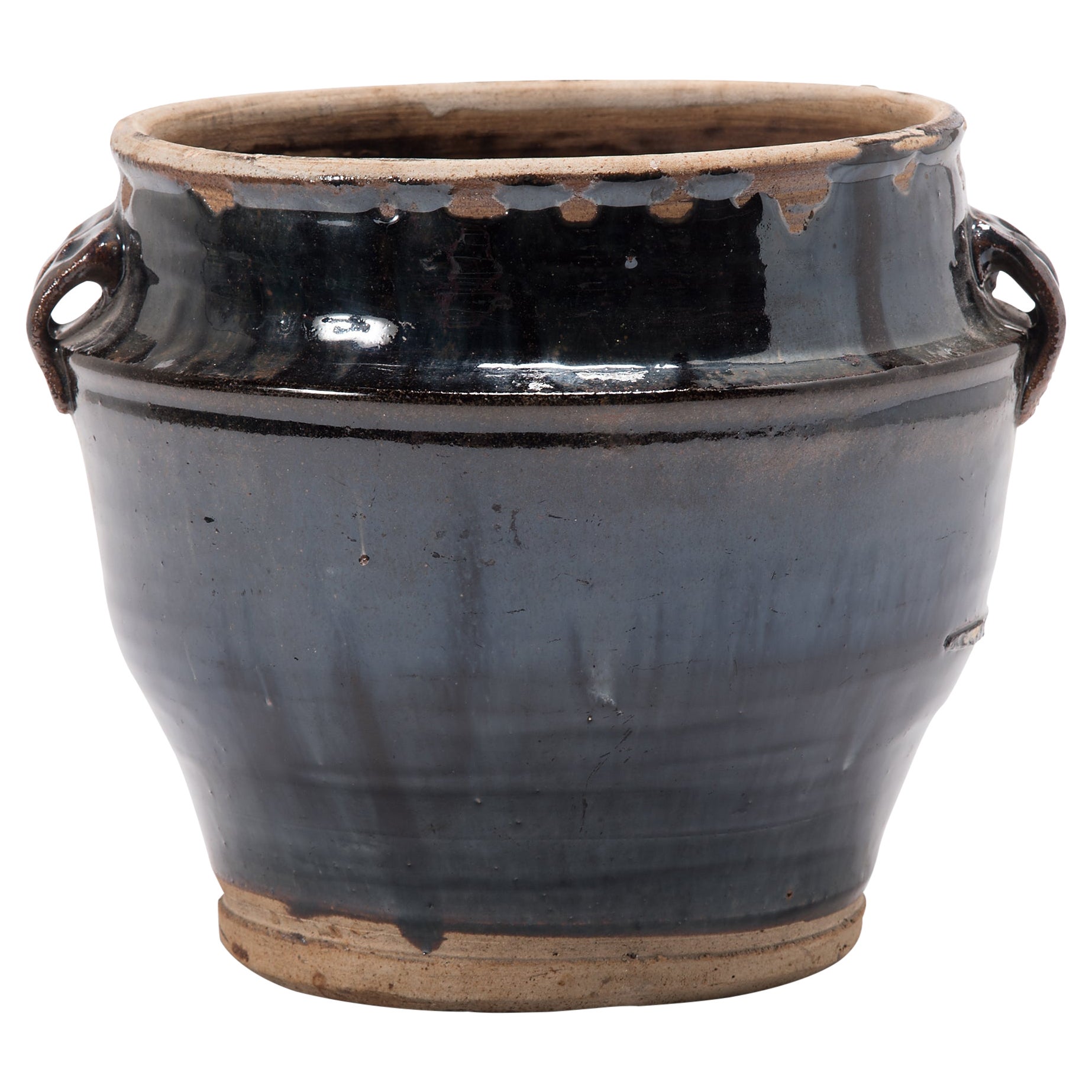 Early 20th Century Chinese Glazed Vinegar Jar For Sale at 1stDibs