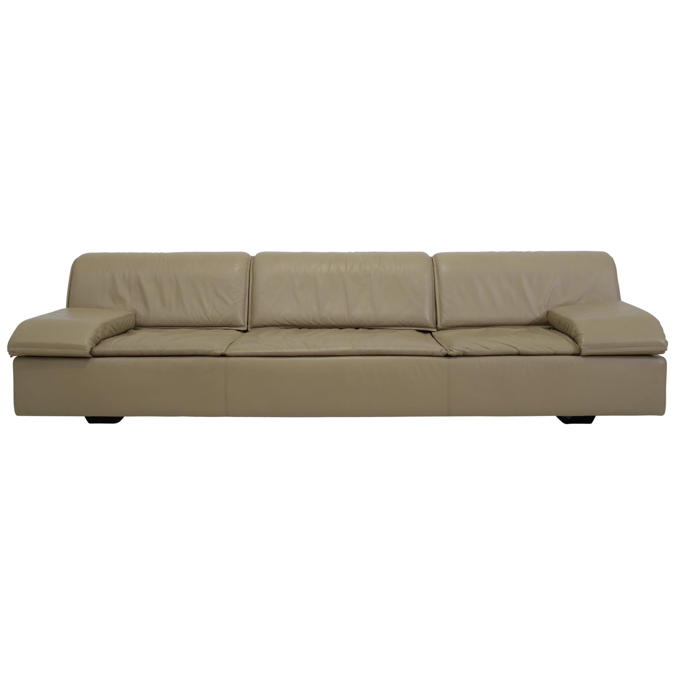 Giovanni Offredi for Saporiti Leather Sofa