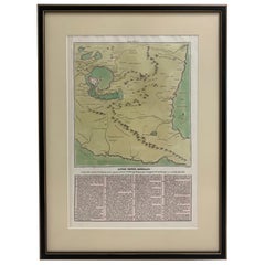 1826 Antigo Impero Messicano México Mapa Enmarcado Coloreado a Mano