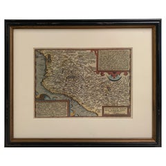 Carte du Mexique encadrée Hispaniae Novae Sive Magnae Vera Descriptio 1608