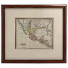 Carte du Mexique et du Golfe du Mexique encadrée 1838
