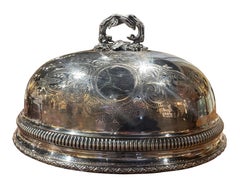 Antique 19th Century English Sheffield Silver Plated on Copper Meat Dome Cover