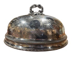 Coperchio a cupola in rame con placcatura in argento di Sheffield del XIX secolo
