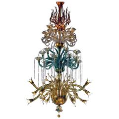 Monumental Four Elements Venetian Glass Chandelier, "Earth, Water, Air and Fire" 3