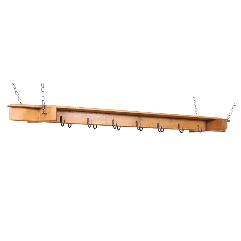 19th Century French Wooden Bacon Rack Perfect to be Used as a Pot Rack ...