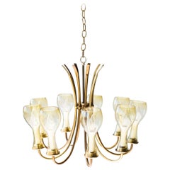 Vintage Mid-Century Brass Chandelier for Lightcraft of California