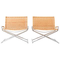 Ward Bennett Wicker Lounge Chairs for Brickell