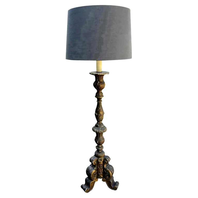Italian Giltwood Lamp, 19th Century