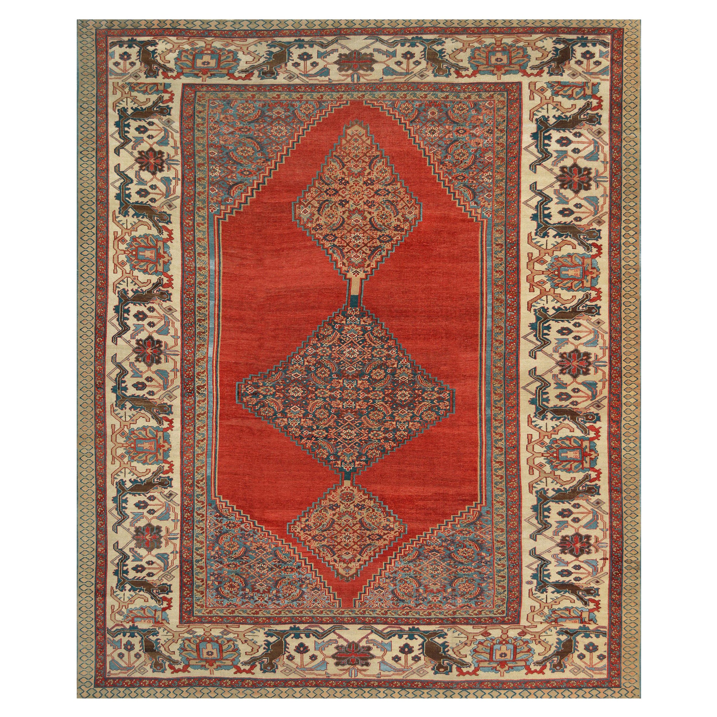 Antique Hand-Woven Late 19th Century Wool Bakhshaish Rug