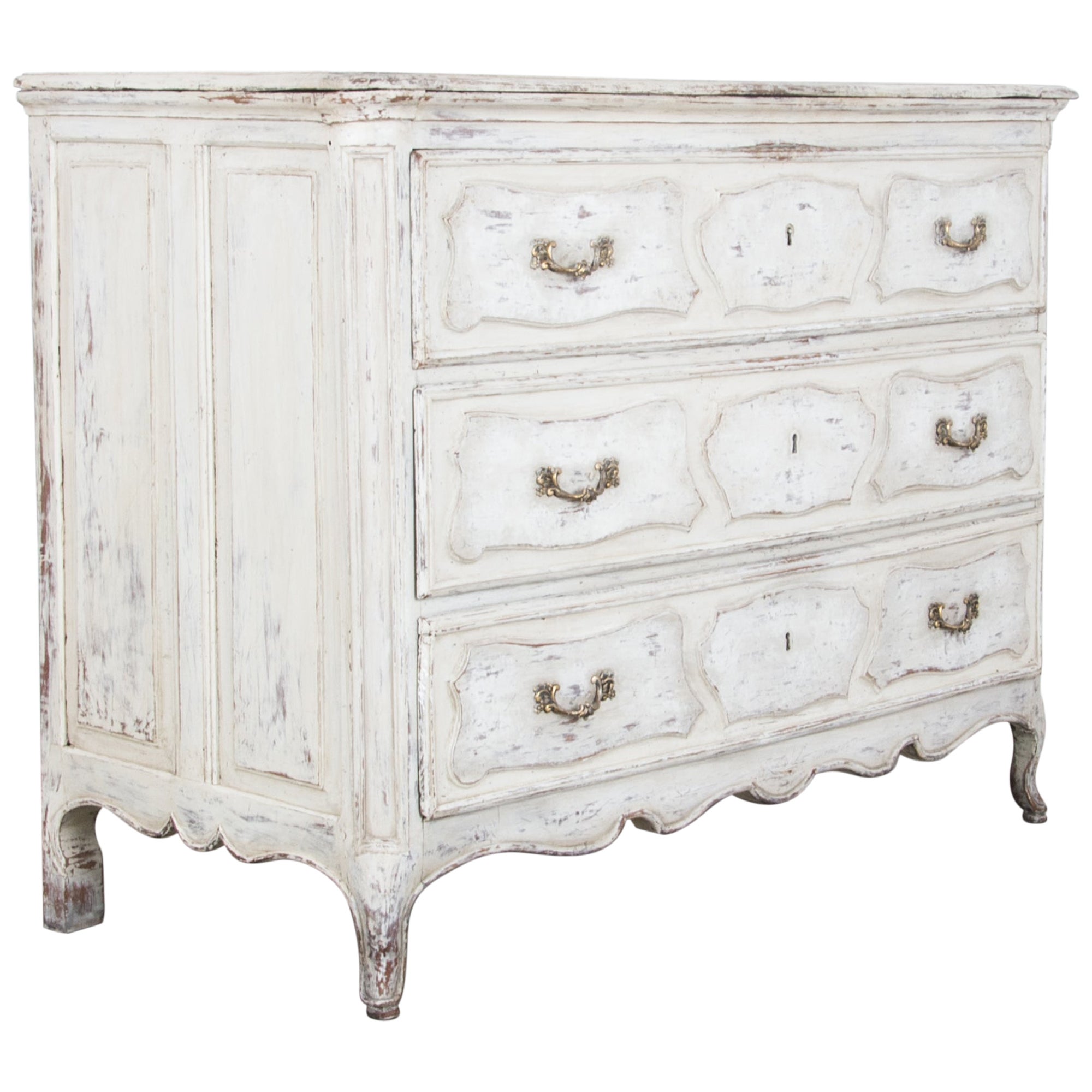 Small White Painted Bombay Chest For Sale at 1stDibs