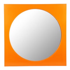 Orange Methacrylate Square Mirror 4724/5 by G. Stoppino for Kartell