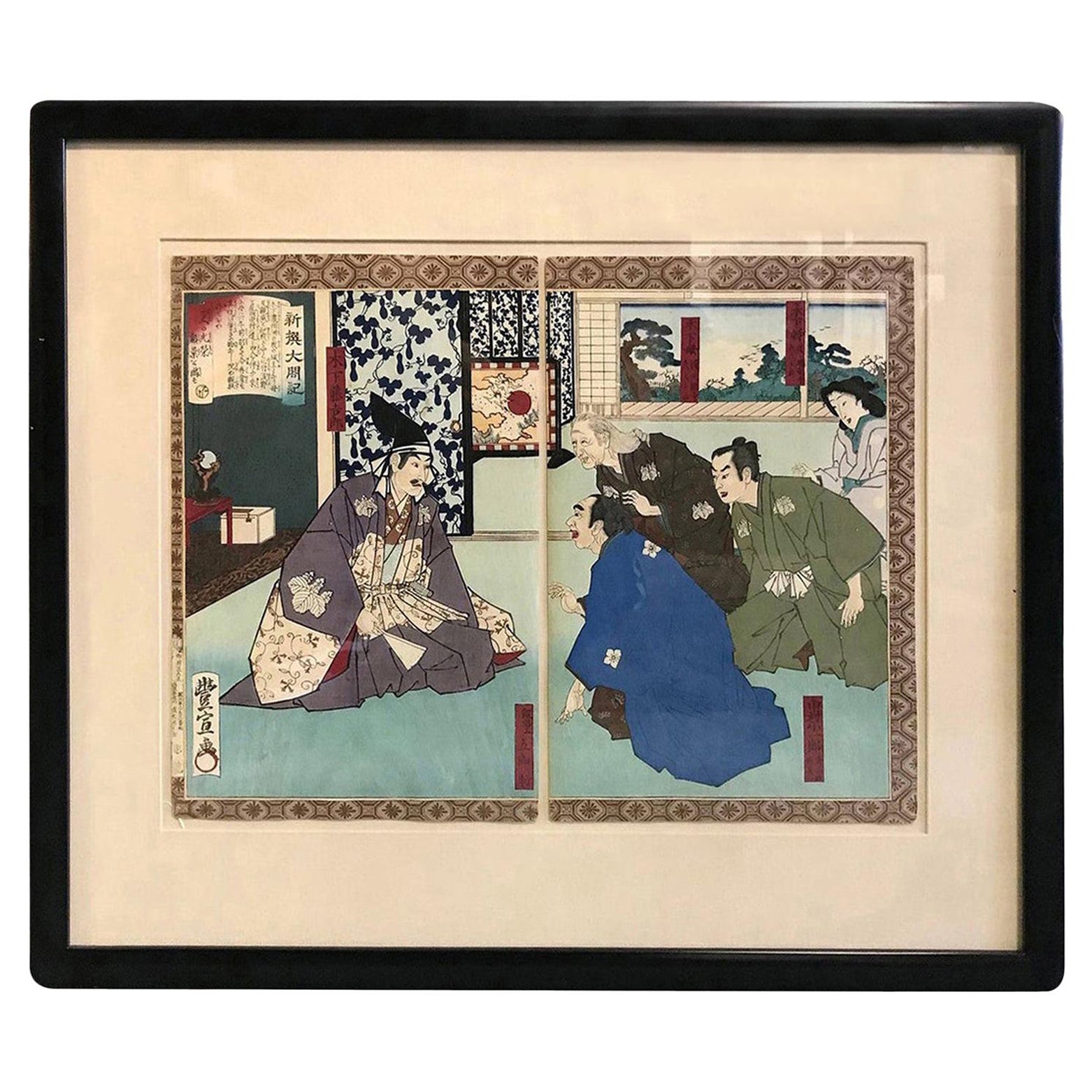 Utagawa Kunisada Japanese Ukiyo E Woodblock Print Screen At 1stdibs