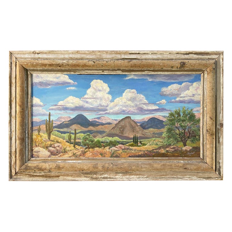 Large Signed Western Landscape Painting
