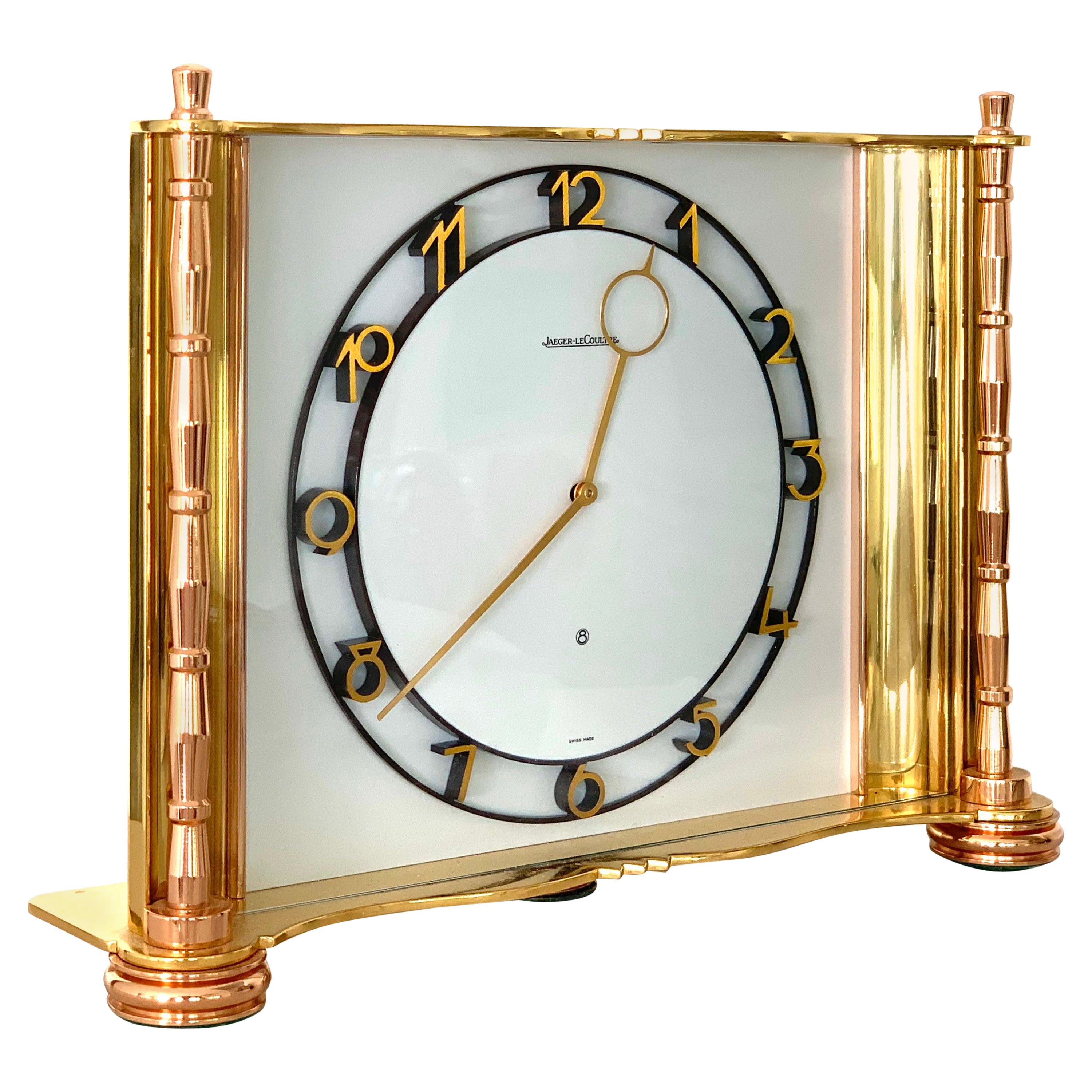 Jaeger LeCoultre Zodiac Skeleton Blue Face Table Clock at 1stDibs