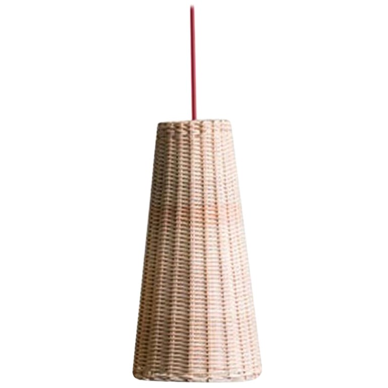 Bottega Intreccio Woven Wicker Caratteri, Seia 35 Pendant Lamp, by M. Bernabei For Sale