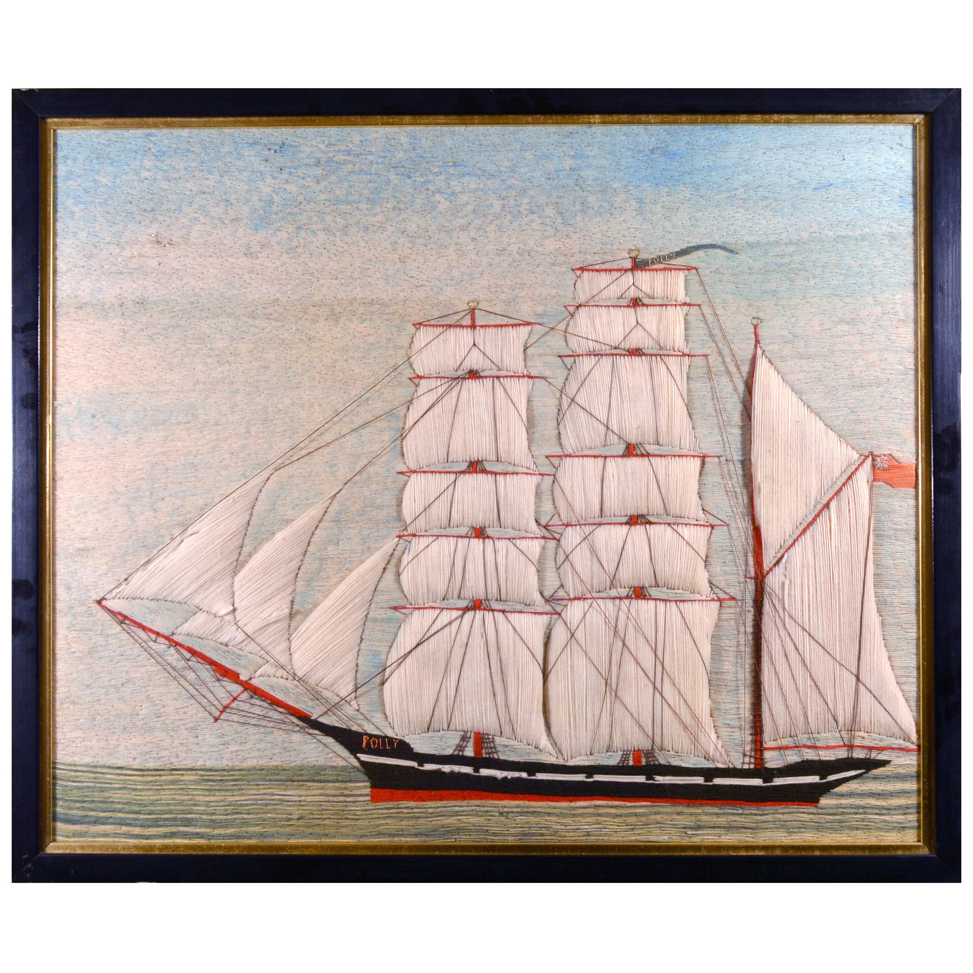 British Sailor's Woolwork or Woolie of the Named  Barque "Polly" For Sale