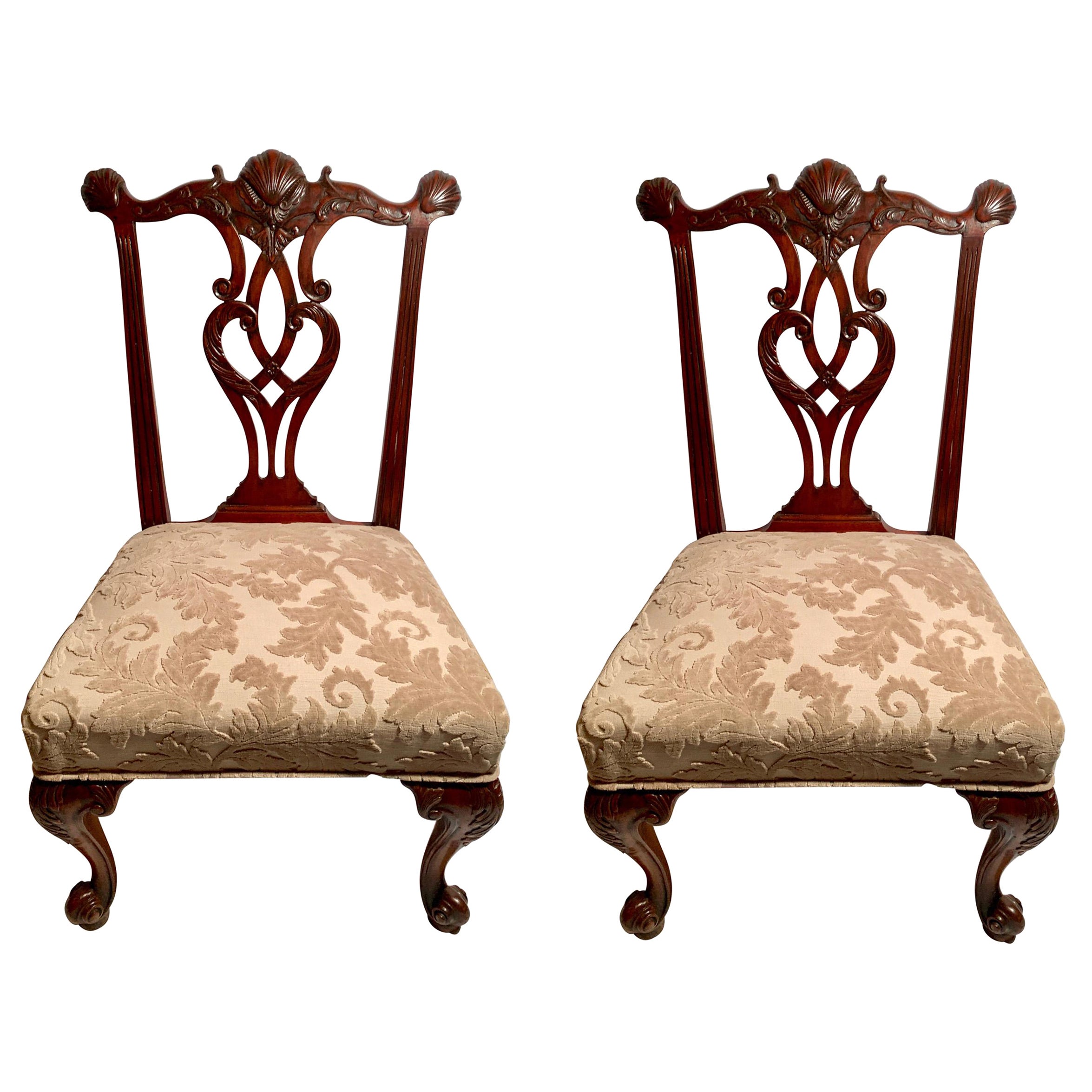 Pair of Antique English Georgian Sidechairs For Sale