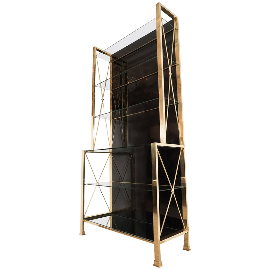 Belgochrom Black and Gold Étagère at 1stDibs
