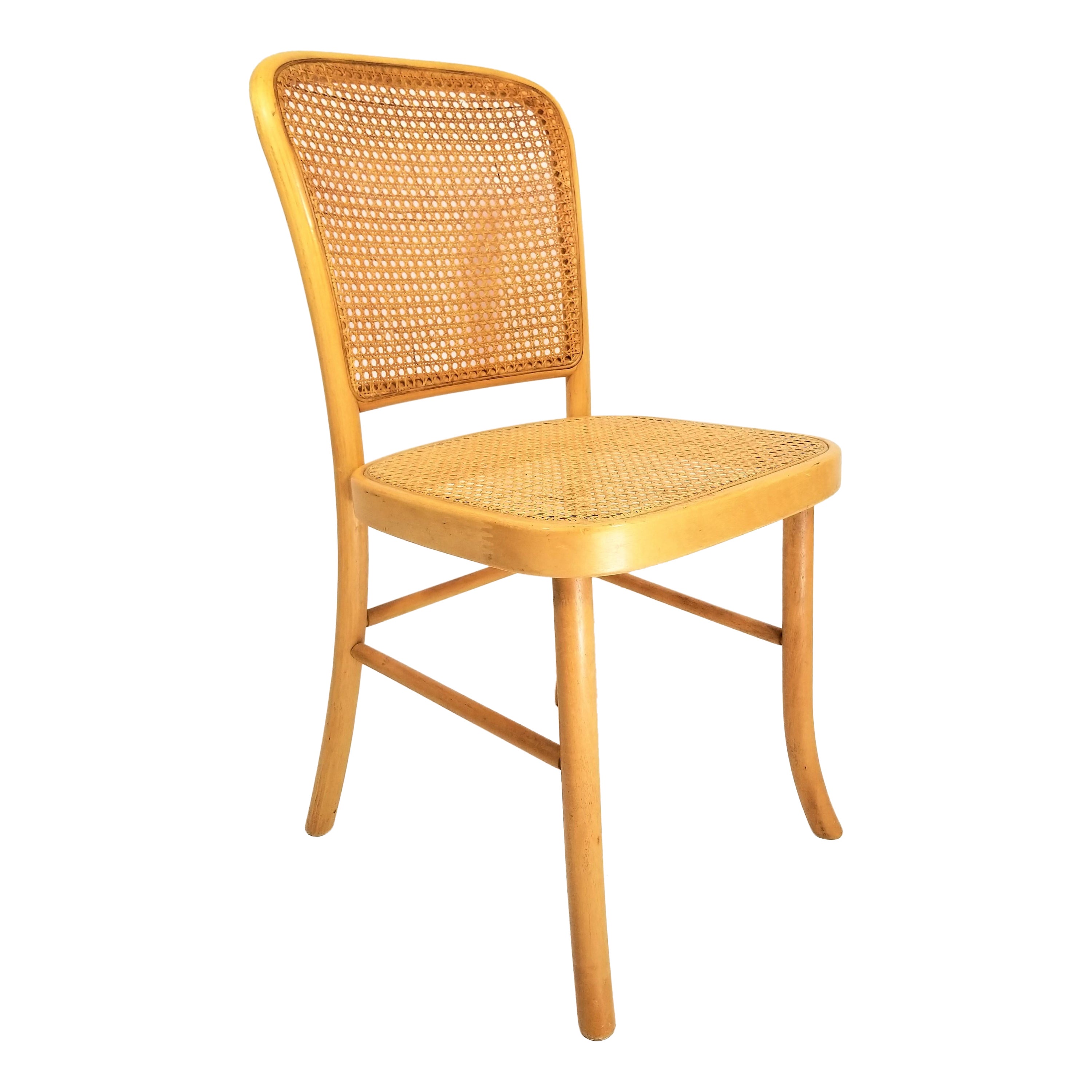 Stuhl aus Bugholz und Rohrstock