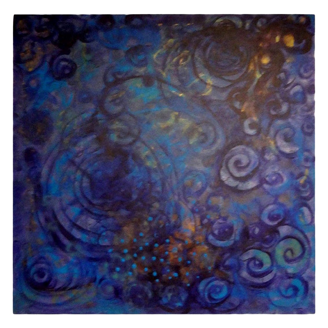 Acrylic on Canvas Abstract Painting by Susan Morosky 'Neon Day Field 3