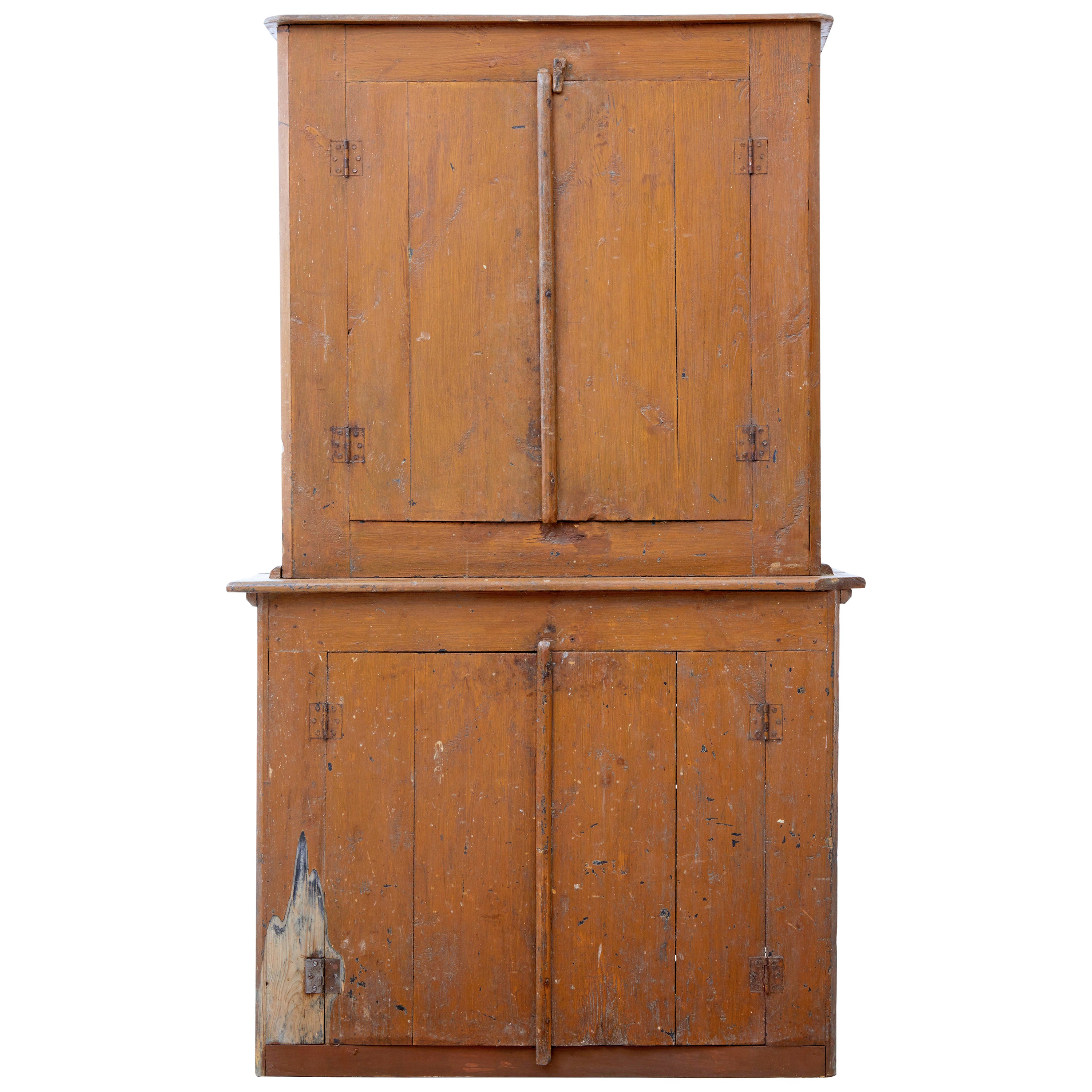 19th Century Swedish Painted Pine Kitchen Cupboard For Sale at 1stDibs
