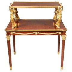 Interesting Late 19th Century Gilt Bronze Mounted Empire Style Tea Table