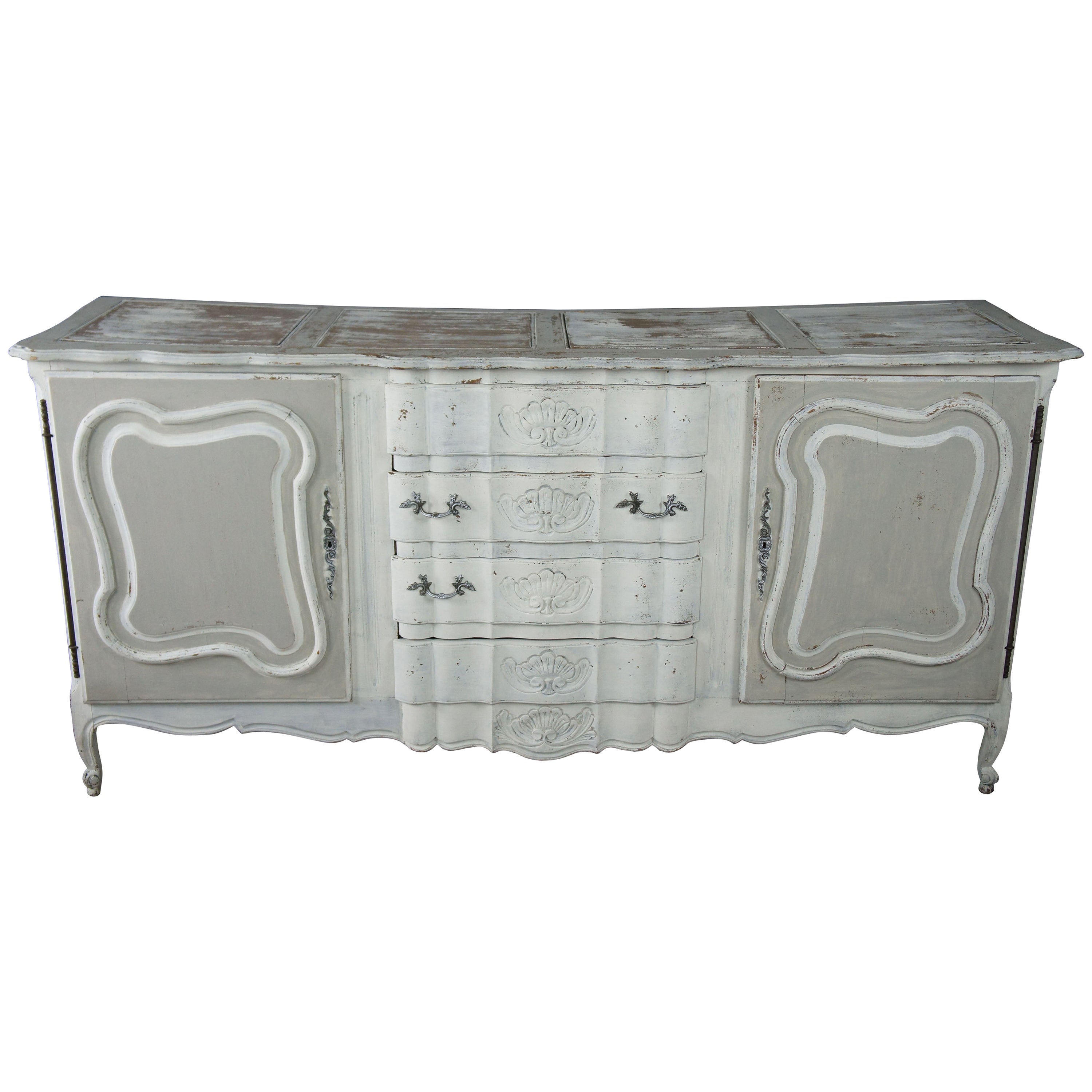 Farmhouse Style Antique White Buffet Painted Furniture French Country