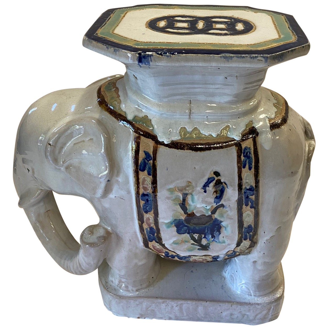 Unglazed Ceramic Elephant Table For Sale at 1stDibs
