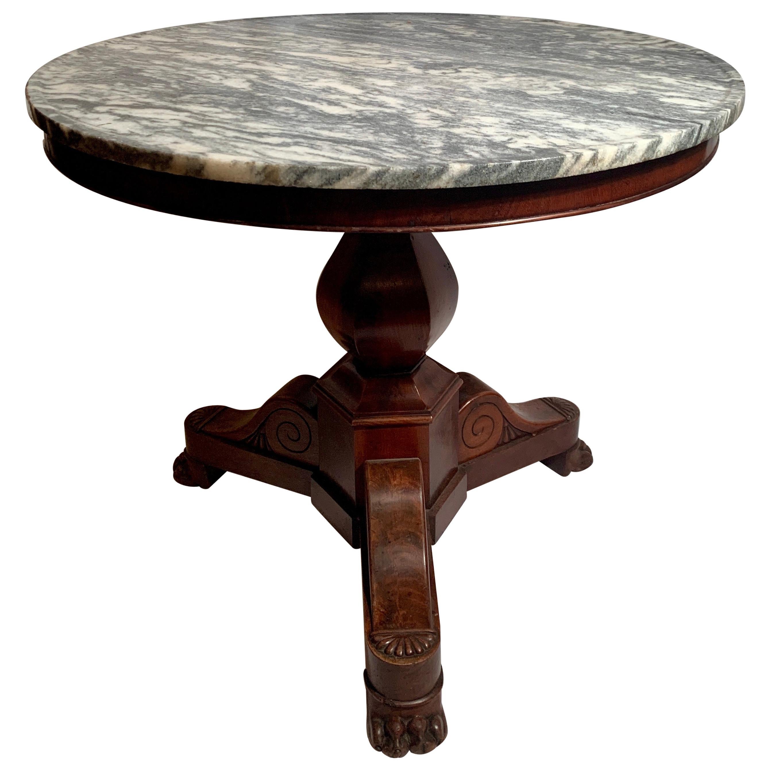 Antique French Mahogany Center Table For Sale