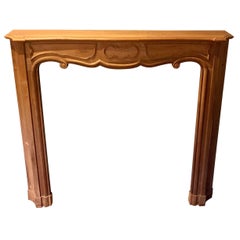 Solid Walnut Hand Carved French Mantel