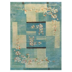 Early 20th Century Handwoven Chinese Deco Wool Rug