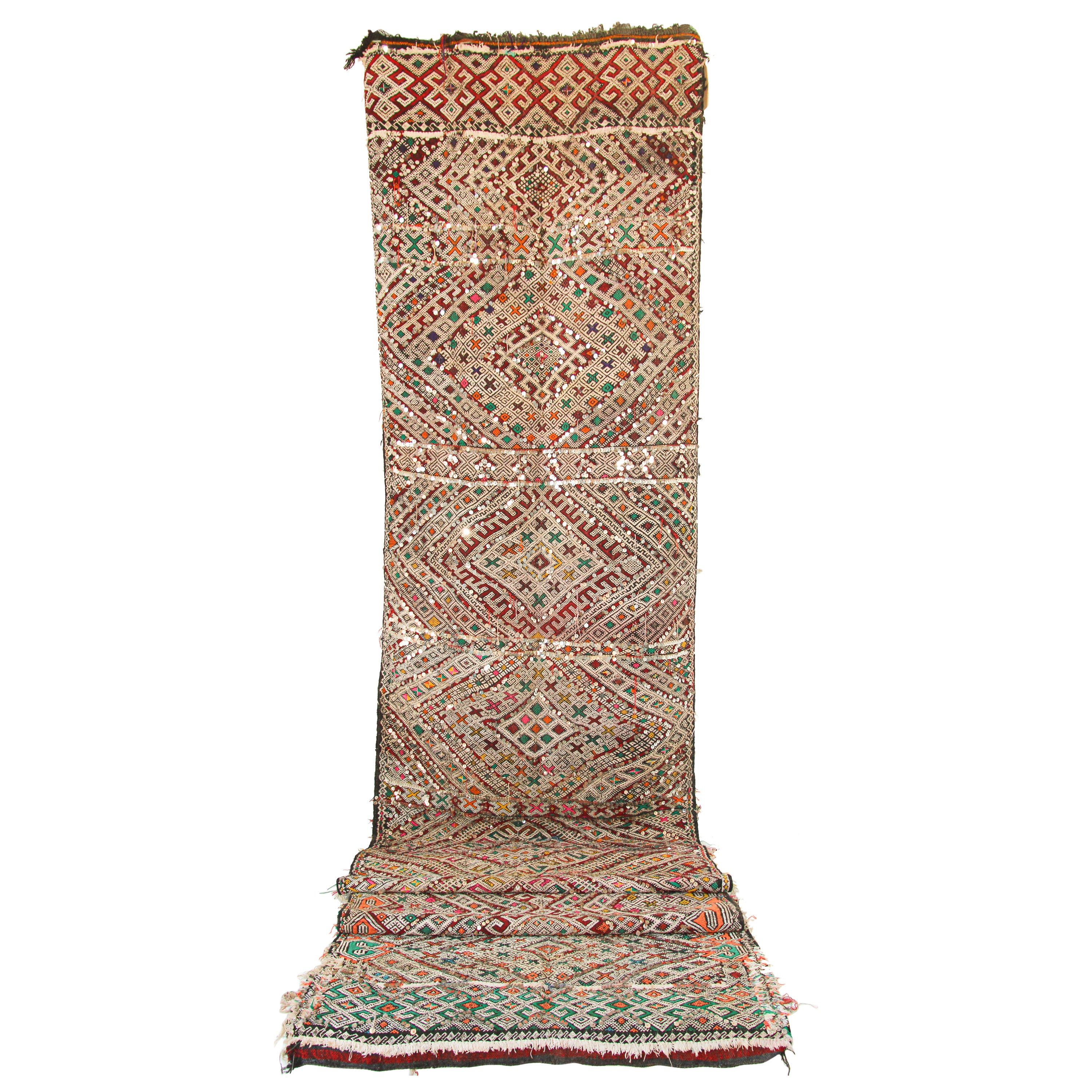 Moroccan African Tuareg Vintage Black Runner Rug For Sale at 1stDibs