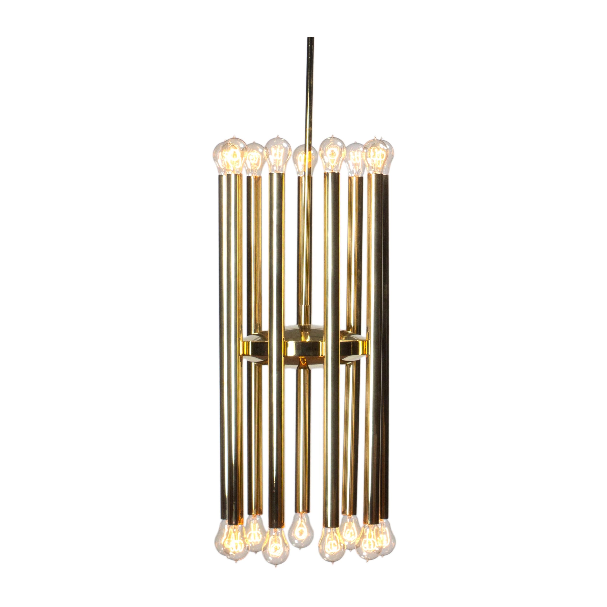 1960s Italian Brass Pendant Light  For Sale