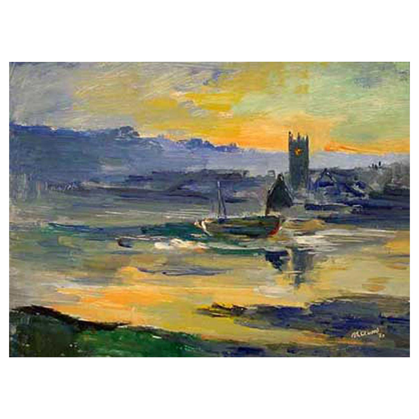 James Lawrence Isherwood 'English', St Ives, Oil on Board, circa 1960