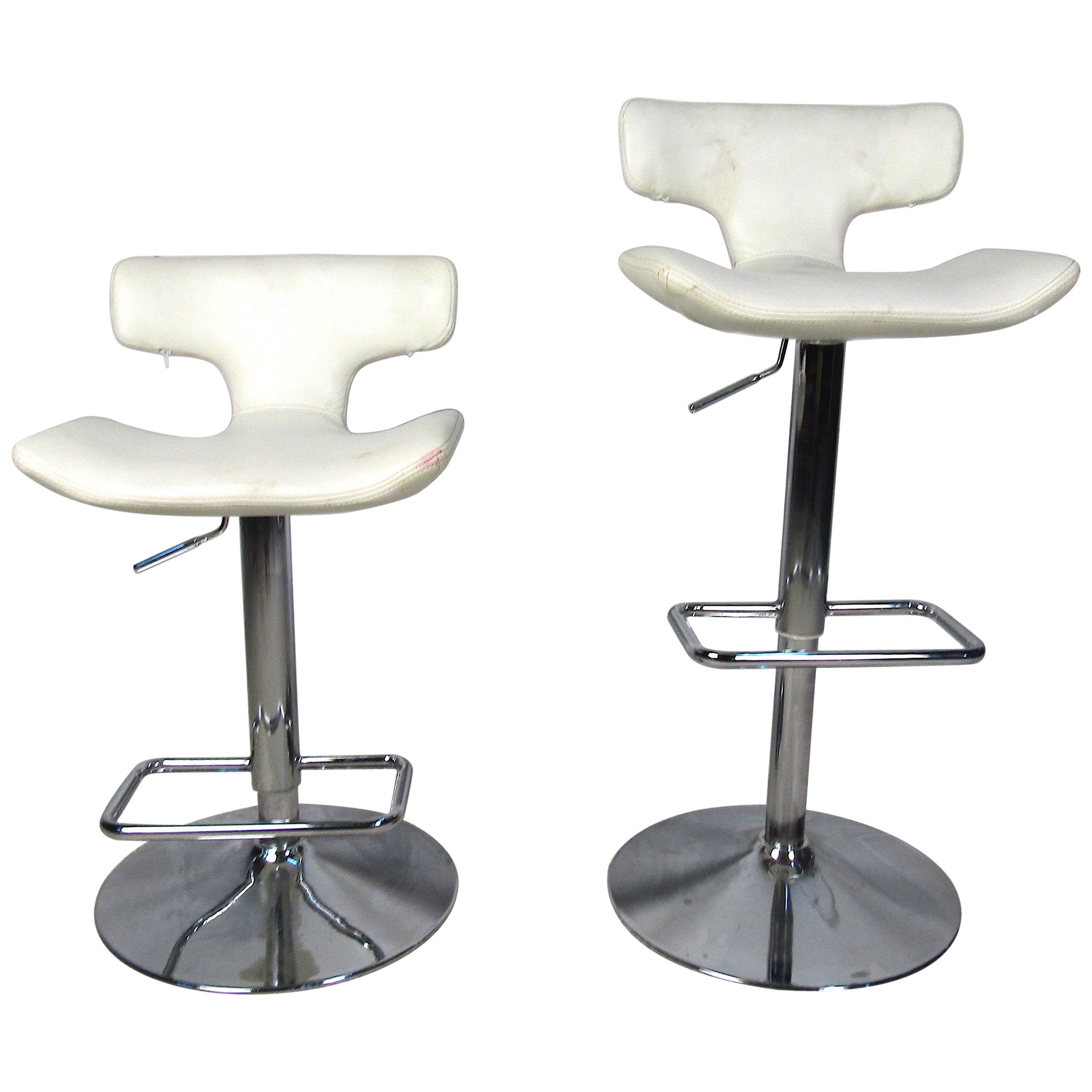 Shaw Walker Adjustable Aluminum and Leather Drafting Stool at 1stDibs