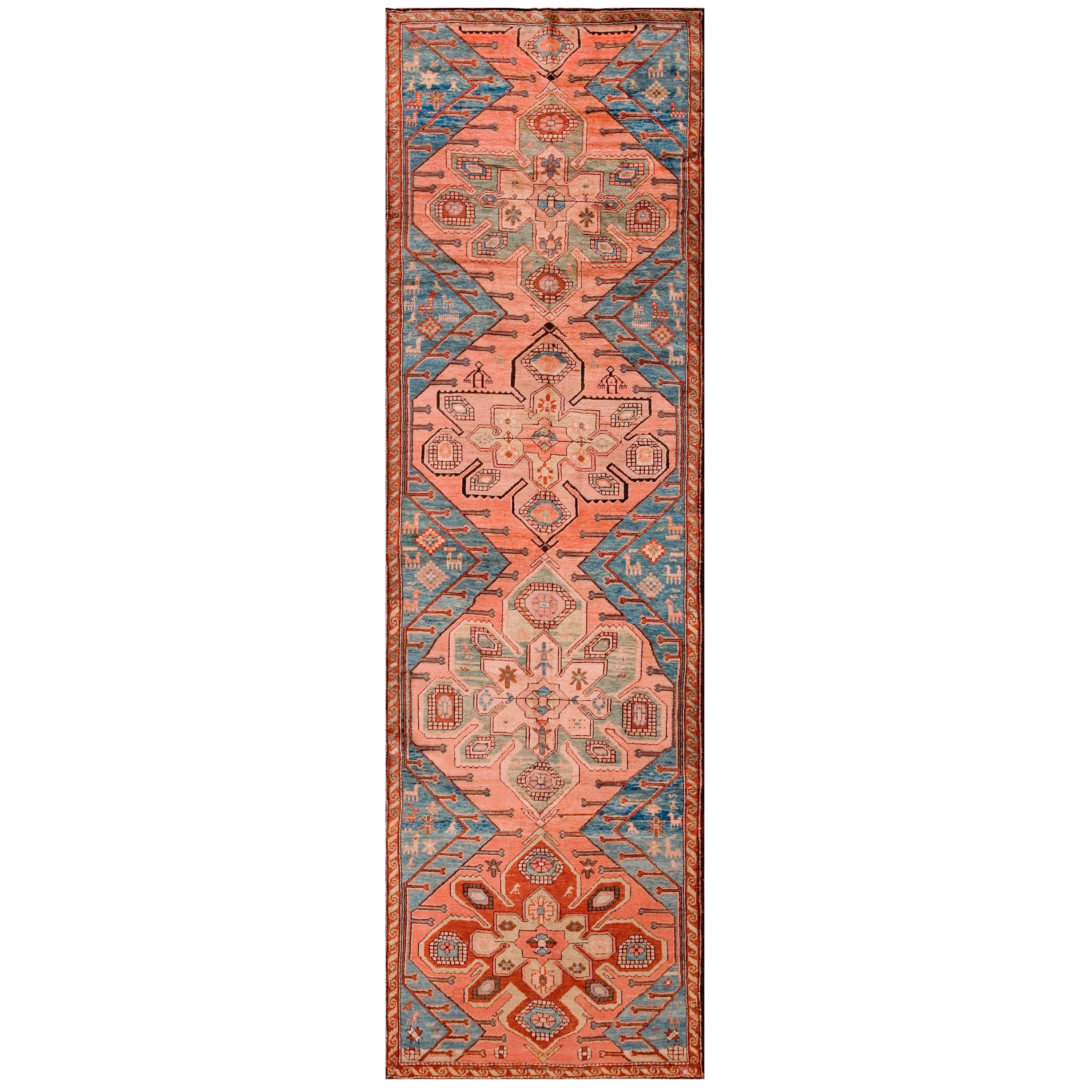 Early 20th Century Caucasian Karabagh Carpet ( 3'9" x 12'3" - 114 x 373 cm ) For Sale