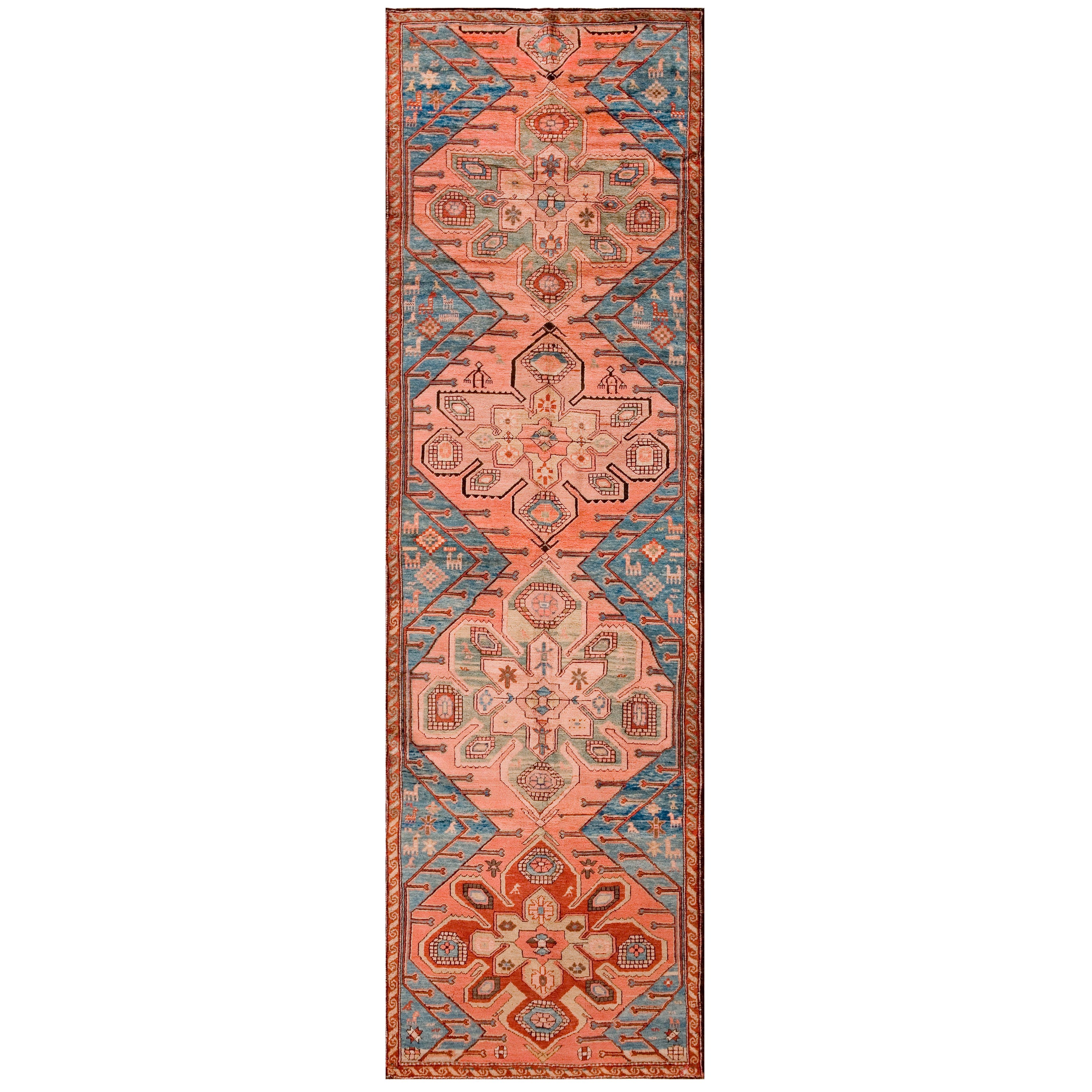 Tapis caucasien Karabagh du début du XXe siècle ( 3'9"" x 12'3"" - 114 x 373 cm)