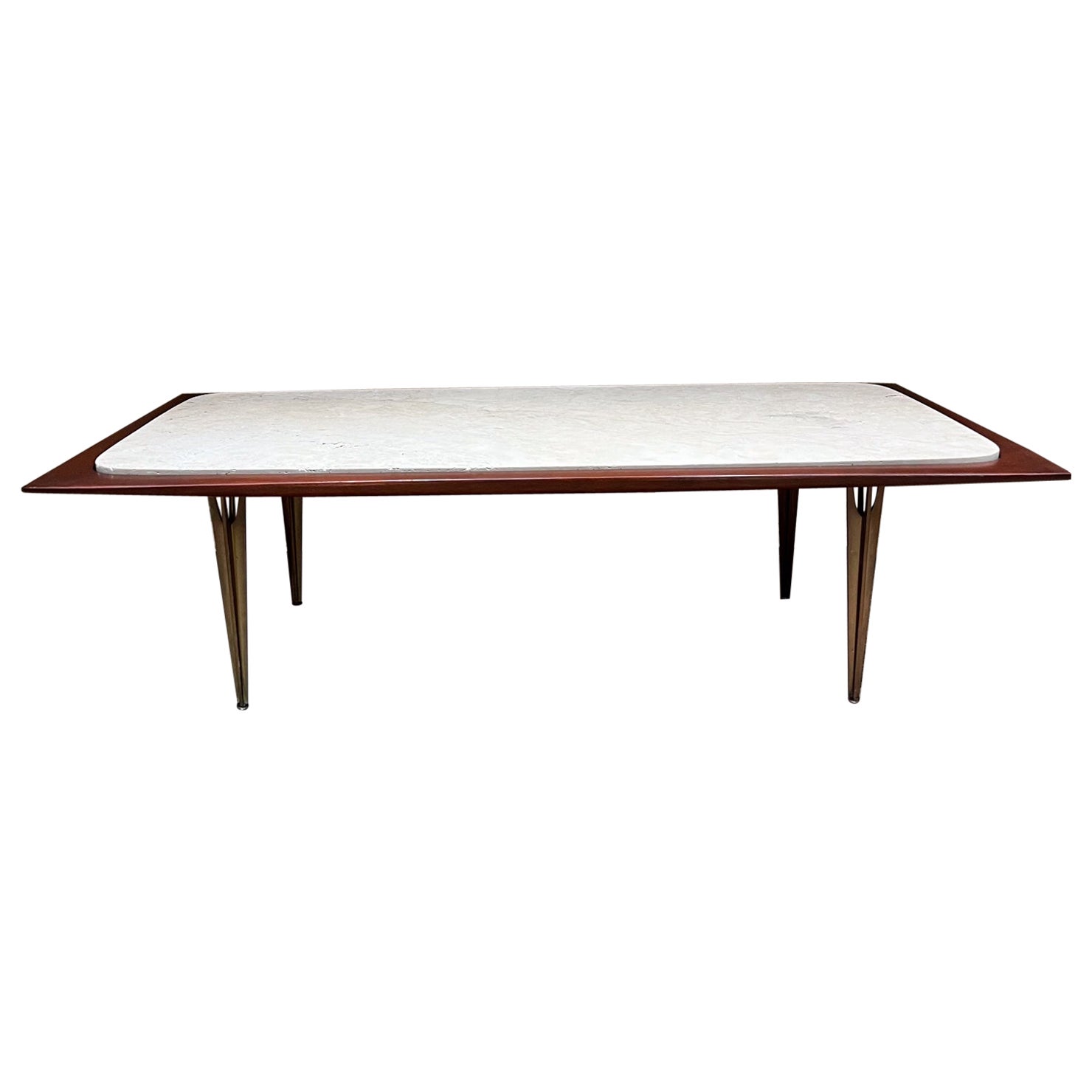 Mesa de centro Eugenio Escudero de los años 50 Caoba Mármol Bronce