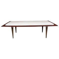 Mesa de centro Eugenio Escudero de los años 50 Caoba Mármol Bronce