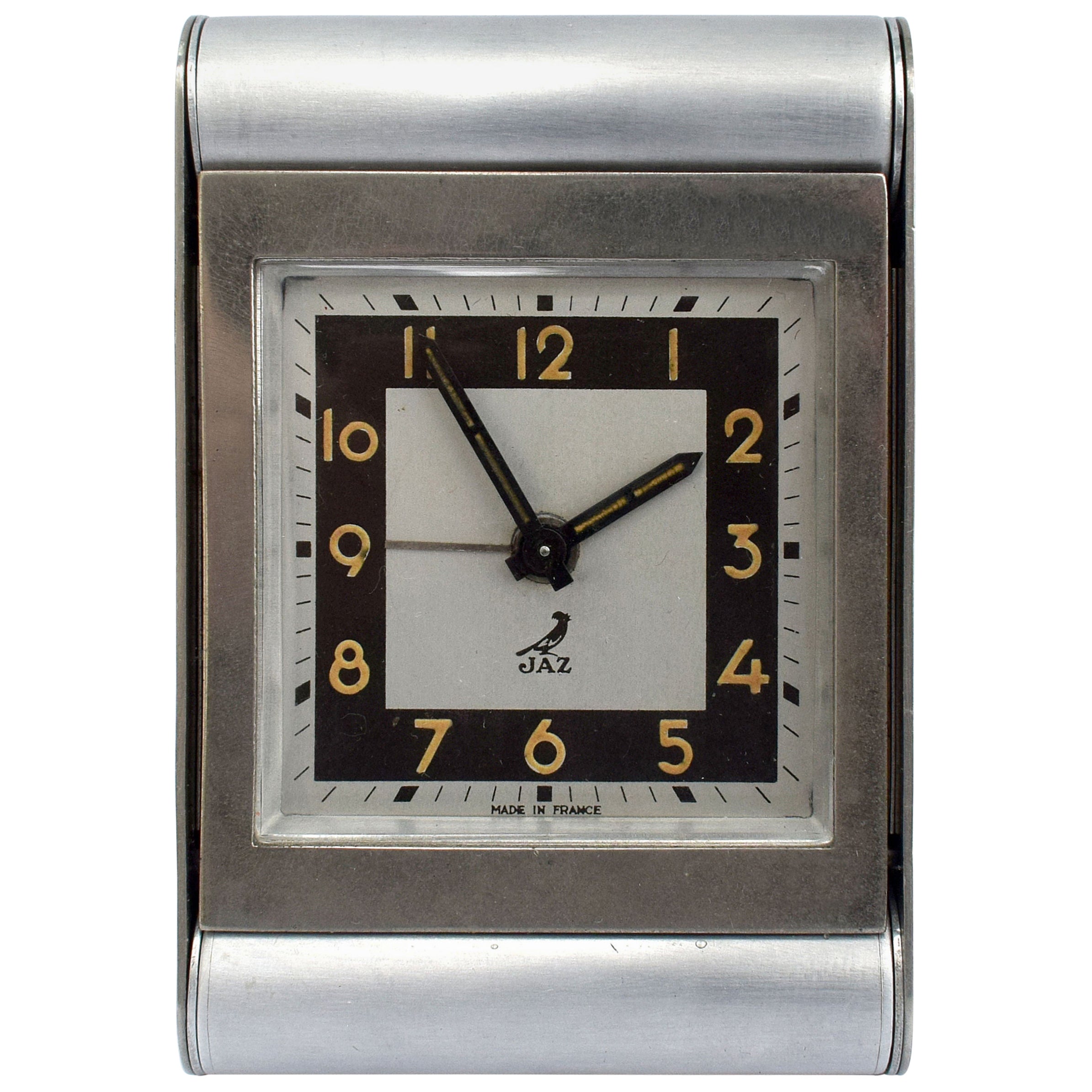 French Art Deco Alarm Clock by JAZ at 1stDibs
