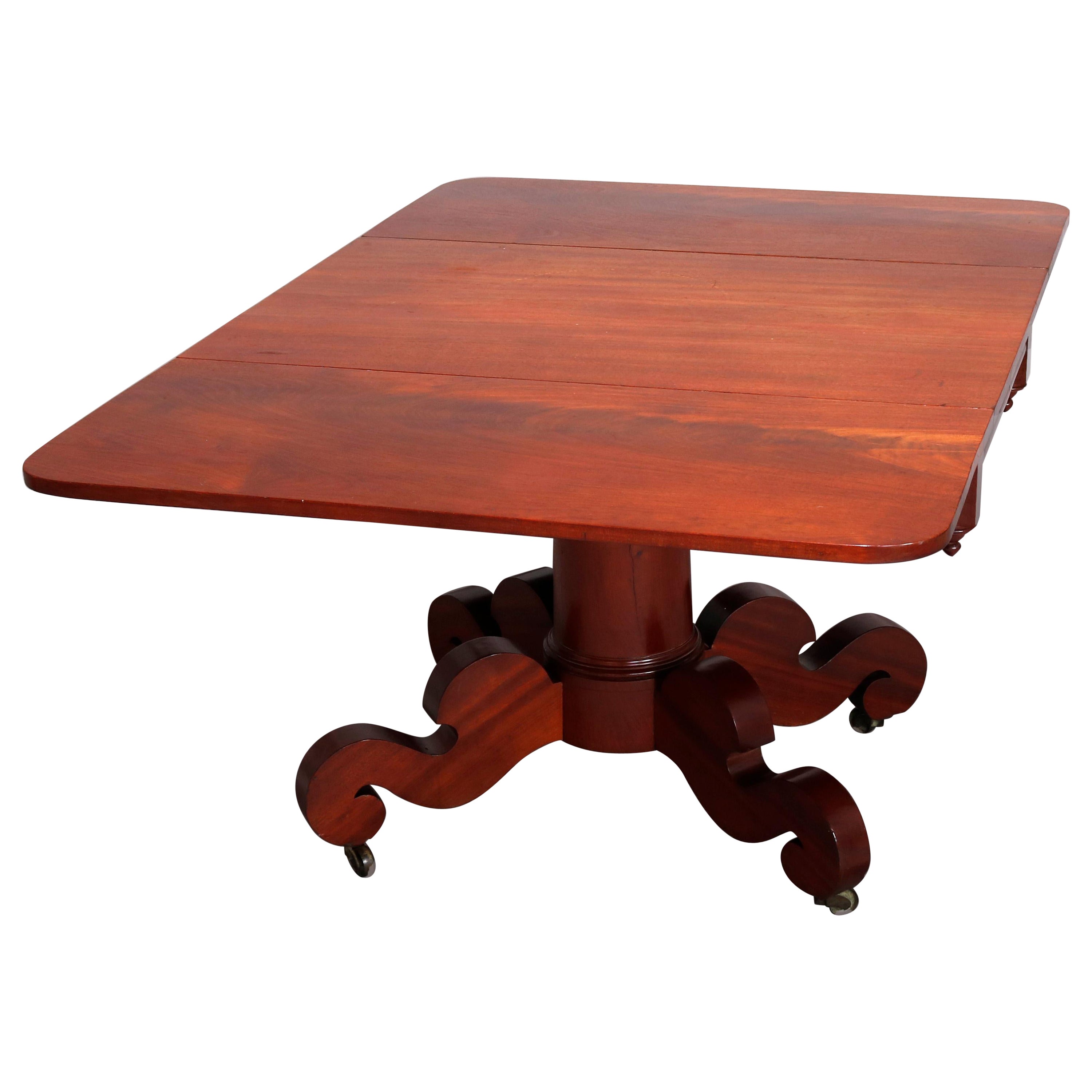 Antique American Empire Meek's School Mahogany Table, C1840