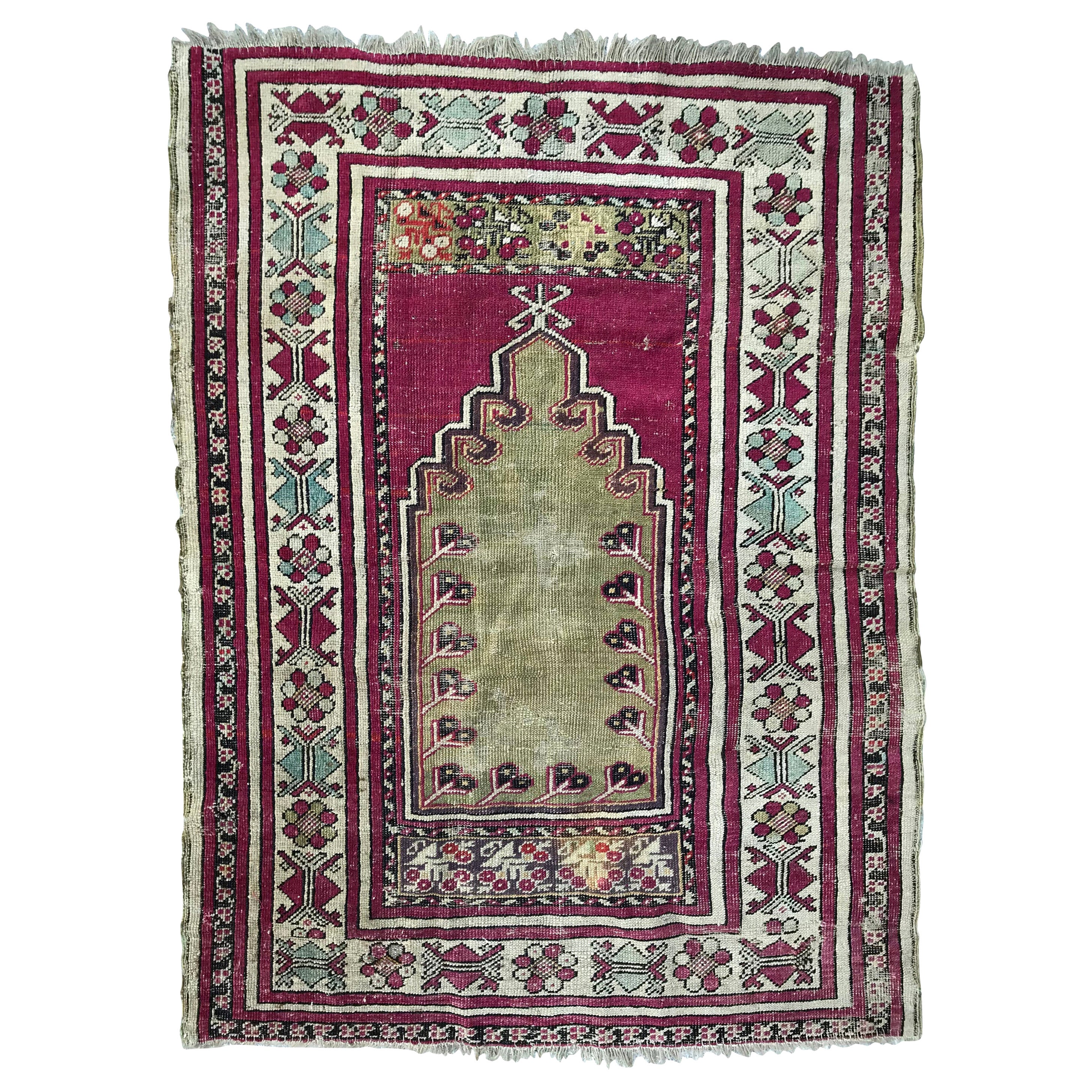 Antique Turkish Konya Prayer Rug For Sale at 1stDibs