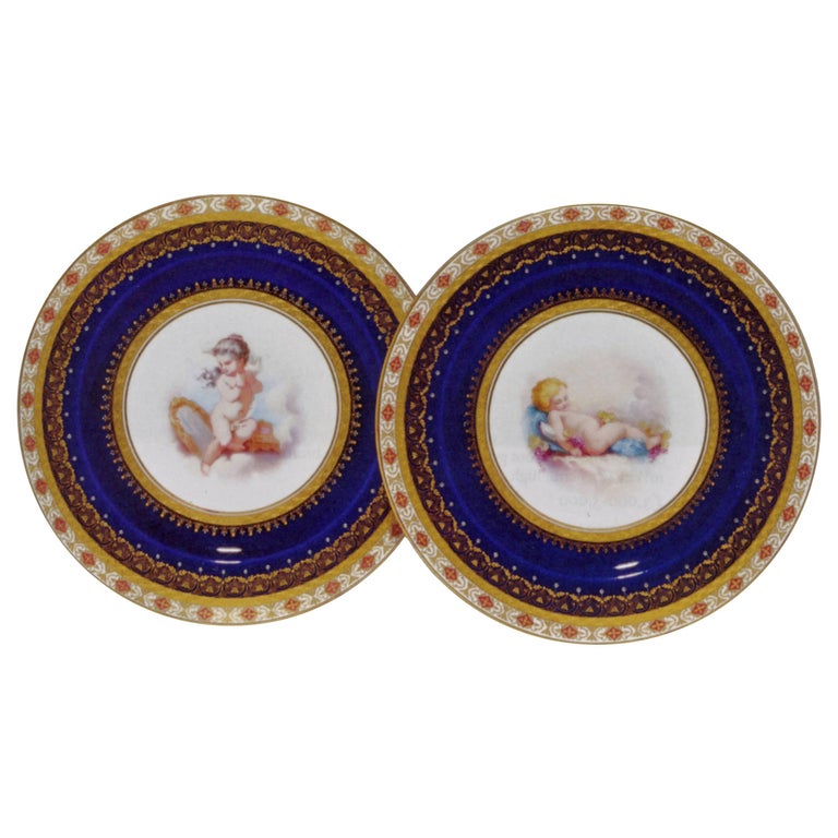 Thomas Minton Porcelain Bird Plates, Signed by William Mussil