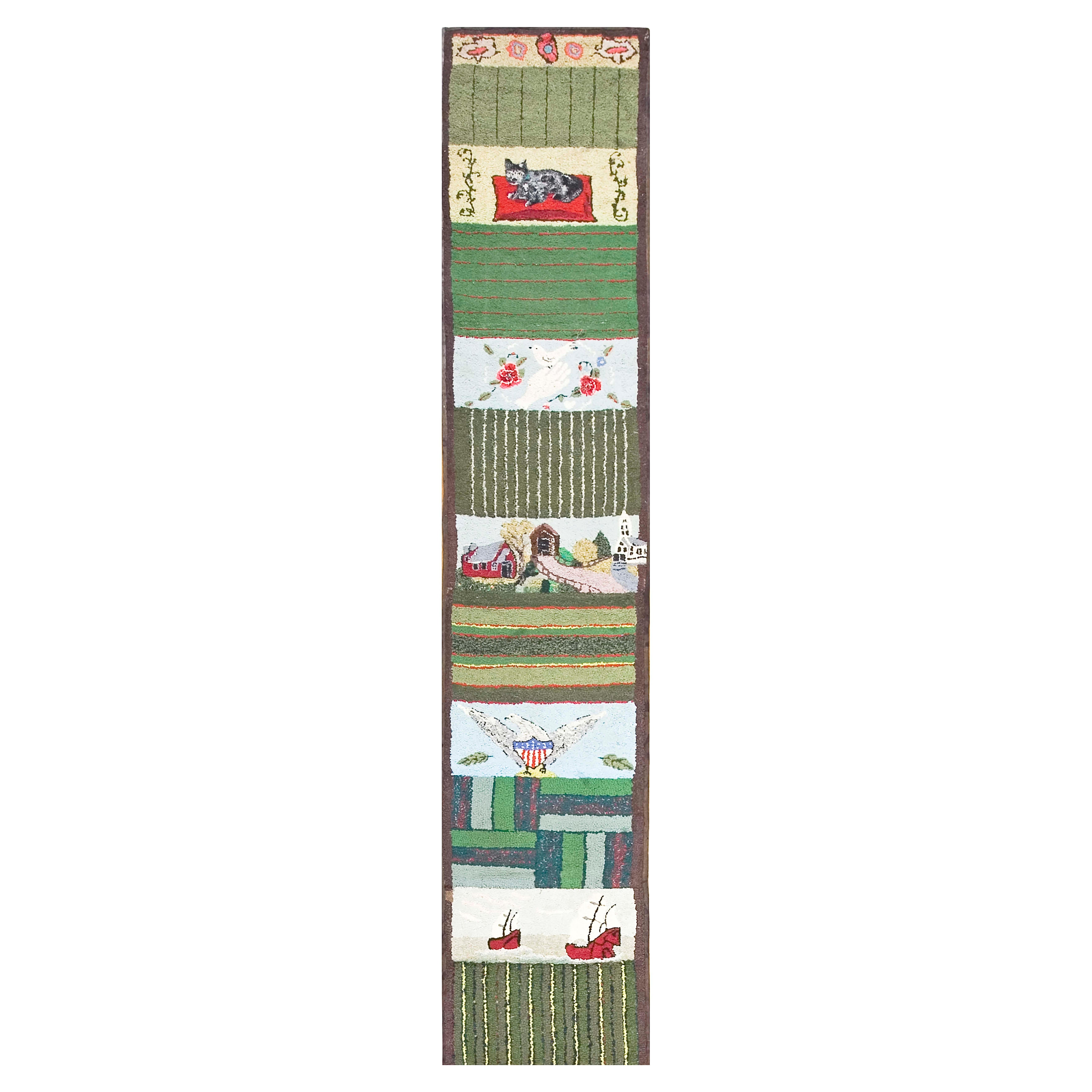 Anique American Hooked Rug 1'8"x 15'2"