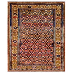 Tapis caucasien Shirvan du début du 20ème siècle ( 4' x 4'8" - 122 x 142 )