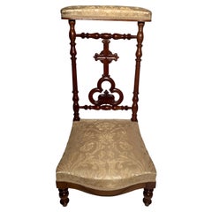 Antique French Walnut Prie Dieu Chair, circa 1870-1880